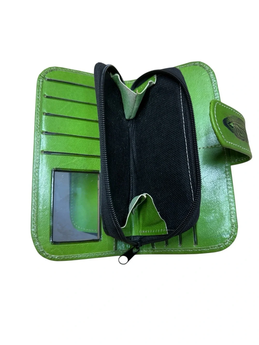 Mexican leather embossed wallet Green